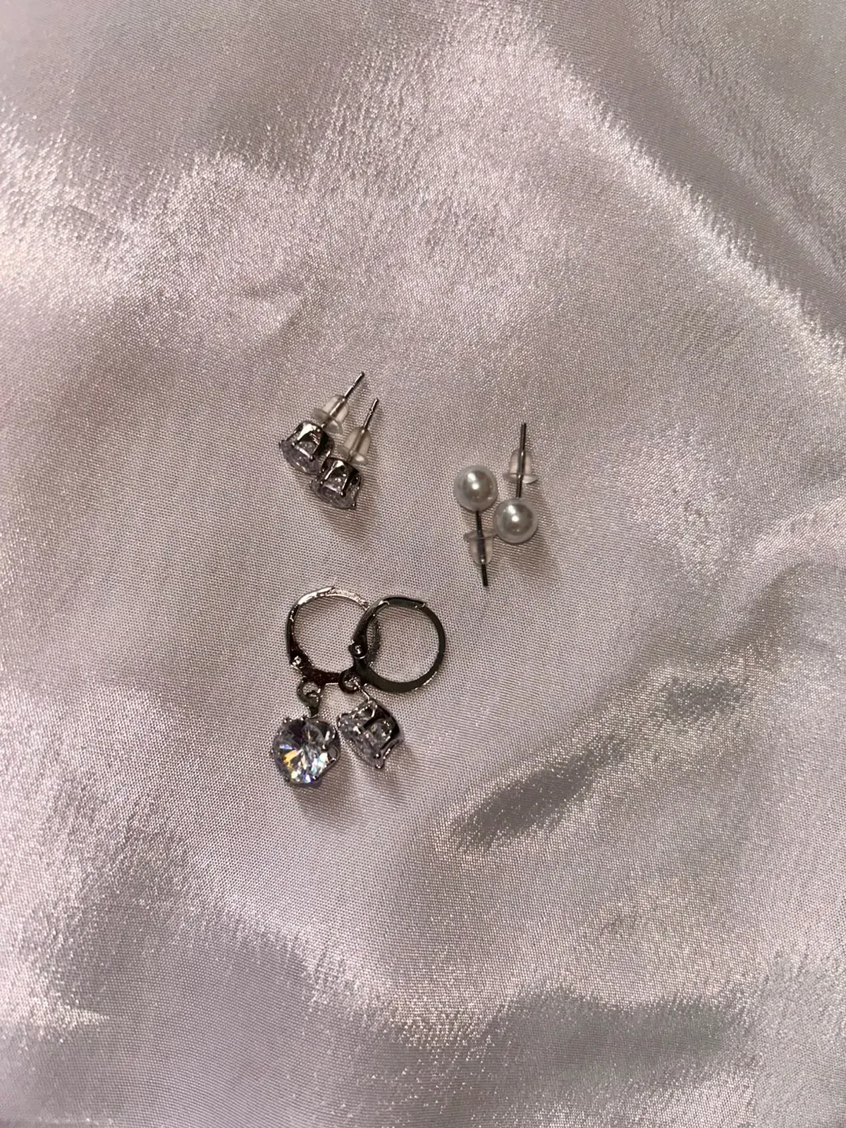 Silver Toned Earrings Set